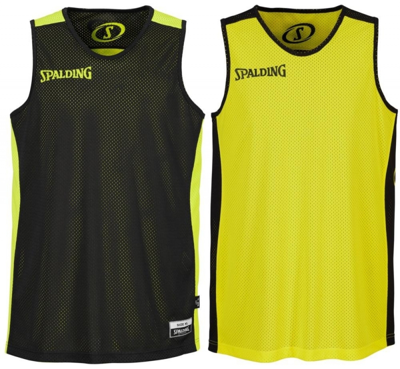 Camiseta reversible baloncesto. Naranja-negra. Spalding Essential.  Basketspirit Madrid. Venta online España